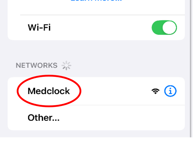 Connecting to MedClock WiFi